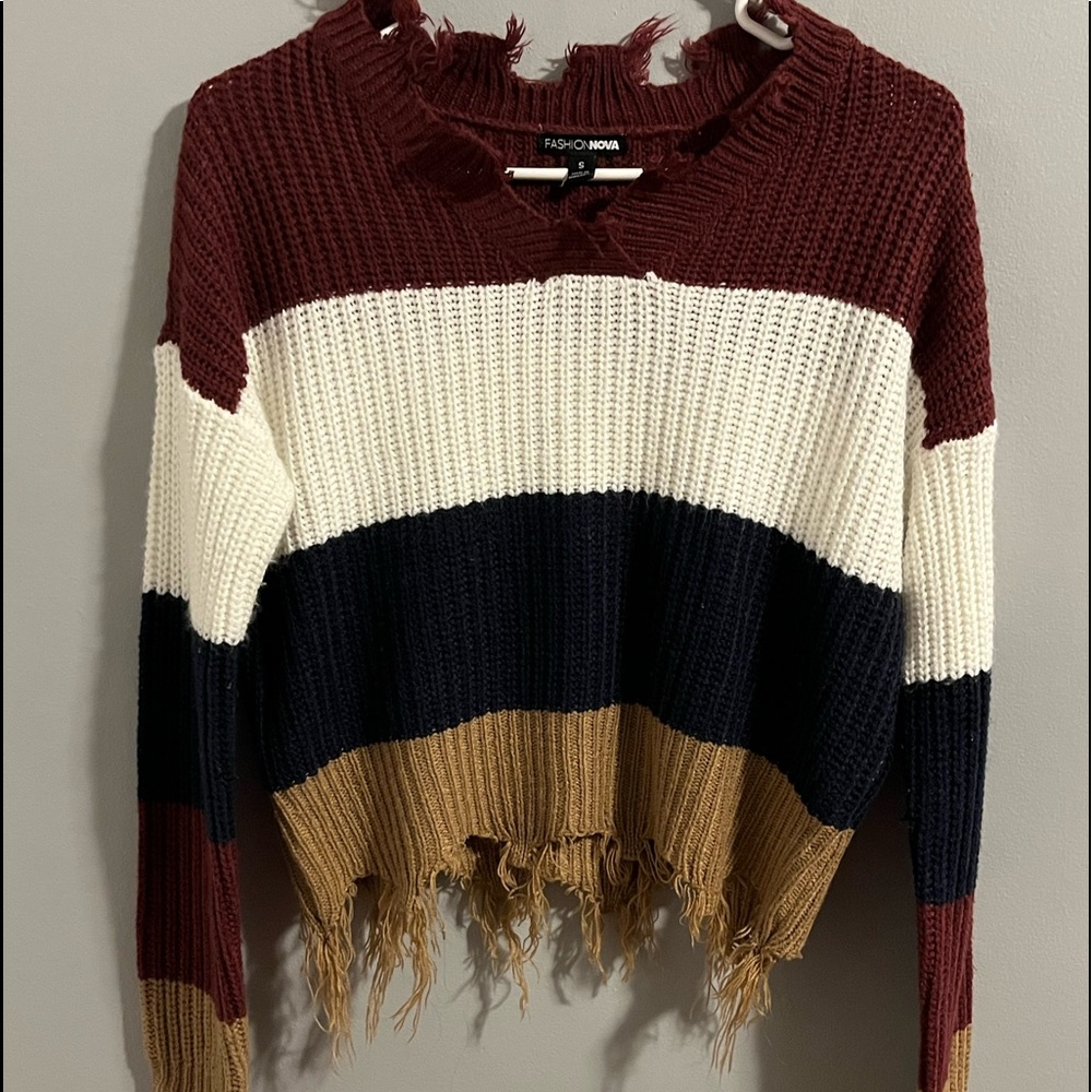 Burgundy/combo sweater